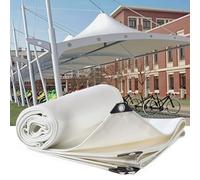 DMCHENGMA Lona Impermeable con Ojales 500 g/㎡ 1,8 x 2,4 m, 4 x 6 m, 1,2 x 1,8 m Lonas de Lona Protectoras Blancas Cubierta de Lona Resistente a la Intemperie | Toldo para vehículos(2x2m)