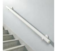 DMCHENGMA Pasamanos de Madera para Escaleras Interiores Pasamanos de Escalera de Pared - Varillas de Soporte de Pasillo de Seguridad Redondas Blancas(350cm)