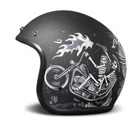 DMD Casco retro Ghost Rider Matt Black Open Face Casco Jet Casco Moto Casco ECE22.06