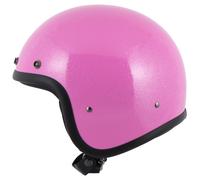 DMD Retro Glitter Pink Casco Jet Rosa M mujeres