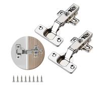 DmDoyy 2 PCS Bisagras Puertas Cocina, Bisagras De Armario, Con Función De Cierre Amortiguado, 90 Grados De Parada De Esquina, Bisagra De Rollo Frío Con Tornillos (8 Tornillos)