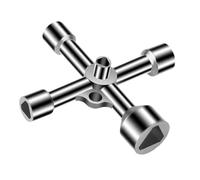 DmDoyy Llave De Utilidad Multifuncional, Llaves Triangulares De 4 Vías Con 5 Tamaños Para Gabinetes Eléctricos, Contadores De Electricidad, Herramienta Multifuncional De Aleación De Zinc, 1 Pcs