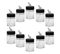 DMETE 0.5mm 22cc Siphon Feed Doual-Action Airbush Kit Conjunto for el modelo Arte Craft Body Shoe Pintura Auto Paint Hobby Air Cepillo Clavo Soplado conveniente(10PCS Siphon Bottles)