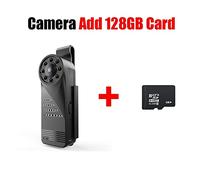 DMETE 4k Mini cámara WiFi Inteligente Cuerpo inalámbrico videocámara IP Hotspot HD Visión Nocturna Video Micro Detección de Movimiento de Leva pequeña Grabadora de Video(Camera Add 128GB)