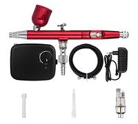 DMETE Aerógrafo de doble acción con mini batería Kit compresor aire inalámbrico 0,3 mm Herramienta limpieza pistola pulverización for maquillaje Pintura uñas Soplado conveniente(NCT-SLC-B-S1,US plug)