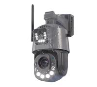 DMETE Cámara de vigilancia Seguridad con Zoom óptico 50x for Exteriores, CCTV inalámbrico 6MP, detección Humana, cámara Domo PTZ IP, Audio bidireccional Fácil instalación(6MP Camera Add 64GB)