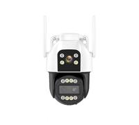 DMETE Cámara IP con Tarjeta SIM 4G, 4K HD, Zoom 10X, cámara PTZ, Tres Lentes, Pantalla Dual, de Seguridad 2K, Seguimiento automático, vigilancia P2P Fácil instalación(4K 4G Camera)