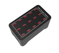 DMETE Estación de Carga USB, Cargador Pared Inteligente con 12 24 60 Puertos, estación Acoplamiento rápida for múltiples Dispositivos Cargador Seguro(15 Port USB)