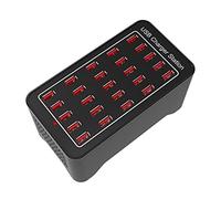 DMETE Estación de Carga USB, Cargador Pared Inteligente con 12 24 60 Puertos, estación Acoplamiento rápida for múltiples Dispositivos Cargador Seguro(25 Port USB)