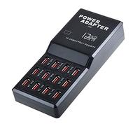 DMETE Estación de Carga USB, Cargador Pared Inteligente con 12 24 60 Puertos, estación Acoplamiento rápida for múltiples Dispositivos Cargador Seguro(12 Port USB)