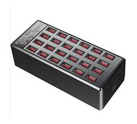 DMETE Estación de Carga USB, Cargador Pared Inteligente con 12 24 60 Puertos, estación Acoplamiento rápida for múltiples Dispositivos Cargador Seguro(24 Port USB)