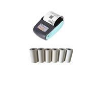 DMETE Impresora de inyección de Tinta portátil Térmico portátil BT 4.0 Impresora de Recibos Mini Impresora Mobile 58mm Máquina Taxi Impresora para Etiqueta de Fecha de código(Add 6 Rolls Paper)