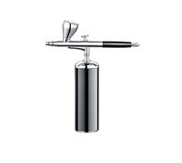 DMETE Juego de aerógrafo automático actualizado Mini con compresor y boquillas 0,3 mm mano portátil doble acción acero inalámbrico cepillo aire Soplado conveniente(Part A black)