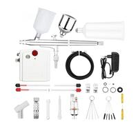 DMETE Juego de compresores aerógrafo doble acción 7CC / 20CC 40CC Tres tazas reemplazo desmontable o conjunto anillos for el modelo la torta del uñas Soplado conveniente(NCT-19B-6-s6)