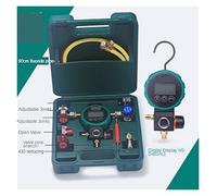 DMETE Medidor de presión refrigerante Manifold Digital Refrigeración Tester vacío HVAC Presión del Freón R134A R410 R22 Prueba con precisión(Nero)