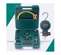 DMETE Medidor de presión refrigerante Manifold Digital Refrigeración Tester vacío HVAC Presión del Freón R134A R410 R22 Prueba con precisión(Rot)