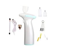 DMETE Mini kit de compresor aerógrafo personal inalámbrico Portátil portátil Multifuncional Fundación Maquillaje Craft Barber Salon Set Soplado conveniente(Part C blue)