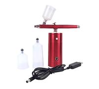 DMETE Portátil recargable Mini Air Compressor Kit de cepillo aire Pistola pistola Aerógrafo for el for arte las uñas Tatuaje Craft Cake Niebla Pulverizador Soplado conveniente(A)