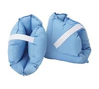 DMI Cojín protector de talón para aliviar la presión de llagas y úlceras, almohada de pie, elegible para FSA HSA, tamaño ajustable, azul, blanco, se vende como un juego de 2