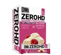 DMI INNOVATIVE NUTRITION Barritas de Proteína ZERO-HD GOURMET PROTEIN BAR 12 x 60g - Snack Alto en Fibra y Bajo en Grasas - Barra Saludable sin Azúcar sin Aceite de Palma (Raspberry White Chocolate)