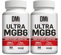 DMI Innovative Nutrition Ultra MGB6 - Bisglicinato de Magnesio 500 mg y Vitamina B6 - 90 Cápsulas | Suplemento Alimenticio para Energía y Bienestar Muscular (Paquete de 2)