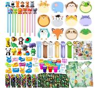 DMIGHT 158 piezas de recuerdos de fiesta de animales de safari de la selva, juego de papelería escolar, regalos de cumpleaños para estudiantes, regalos de fiesta salvaje, rellenos de bolsas de regalo