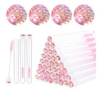 Dming - 20 cepillos desechables para r mel, cepillos para pesta as, varitas de diamante con tubo, herramienta de maquillaje, cepillos sanitarios,