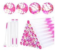 Dming 20 piezas Tubo de cepillo para pesta?as Carrete de r?mel Tubos para pesta?as Tubo de varita de r?mel Brocha de diamante de maquillaje d rosa