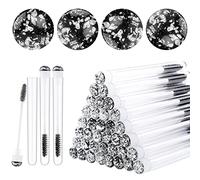 dmingDming 50 piezas cepillo de pestañas Pestaña Maquillaje Herramienta de extensión de pestañas suministros cepillo de limpieza Diamond Mascara, , 50, Negro (Foil Black), 1 uds. por paquete, 50.00[set de ]