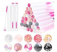 dmingDming 50 piezas cepillo de pestañas Pestaña Maquillaje Herramienta de extensión de pestañas suministros cepillo de limpieza Diamond Mascara, , 20, MIX, 1 uds. por paquete, 20.00[set de ]