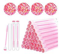 dmingDming 50 piezas cepillo de pestañas Pestaña Maquillaje Herramienta de extensión de pestañas suministros cepillo de limpieza Diamond Mascara, , 50, Rosa, 1 uds. por paquete, 50.00[set de ]