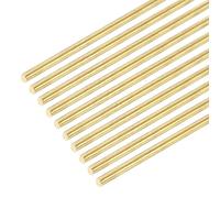 DMiotech 10 Piezas Barras de Latón Redondas Sólidas de 2.5mm x 200mm para Manualidades DIY para Punzones de Desplazamiento Ejes de Modelos de Aviones Barcos Y Coches