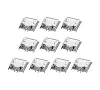 DMiotech 10 piezas Conector de Toma de Jack USB Hembra Micro de 5 Pines Adaptador de Zócalos de 180 Grados 1A 30V para Reparación de USB de Computadora Adaptador de Repuesto