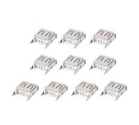 DMiotech 10 piezas Conector de Toma Hembra Micro USB 2.0 Tipo A de 4 Pines 180 Grados 1.5A 30V Conjunto de Conector de Jack para Soldadura de Teléfono Reparación de USB