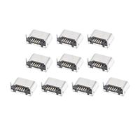 DMiotech 10 piezas Conector de Toma Hembra Micro USB de 5 Pines Adaptador de Jack 180 Grados 1A 30V para Soldadura de Teléfono Computadora Reparación de USB Adaptador de Repuesto
