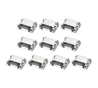 DMiotech 10 piezas Conector de Toma Hembra Micro USB de 5 Pines Adaptador de Jack 180 Grados 1A 30V para Teléfono Computadora Adaptador de Reparación de USB