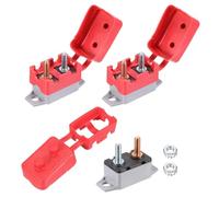 DMiotech 2 Juegos De Disyuntor De 5A 12-24V, Interruptor Protector De Sobrecarga Tipo Perno Con Reajuste Automático Portafusibles Con Tapa Y Tornillos Para Audio De Auto Bote RV Altavoz