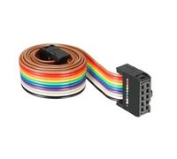 DMiotech 2 Paquete 10 Pasadores IDC Cable Plano Arco Iris Cinta Cable 18.9 Pulgada 2.54cmm Paso Tipo C Pruebas Placa Puente Cables para Computadora Audio Sistemas