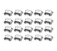 DMiotech 20 piezas Conector de Toma Hembra Micro USB de 5 Pines Adaptador de Toma de Jack 180 Grados 1A 30V para Soldar Teléfono Adaptador de Reparación USB