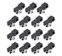DMiotech Conector Jack TS Mono Hembra 2.5mm 3 Pines Montaje Panel | PJ-201M-3P, 30 Piezas Negro, Toma TS Mono PCB para Reparación DIY Producción