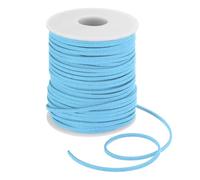 DMiotech Cordón De Cuero Sintético De Piel De Ante Falso 2.6mm X 50 Yardas Cordón De Cuero Plano Tira De Cuero Delgada Cinta para Collar Pulsera Abalorios Fabricación Arte (Azul Claro, 45m)