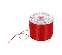 DMiotech Hilo Elástico para Pulseras, Cordón De Cuentas Elástico De 0.8mm para Hacer Joyería, Fabricación De Collares Y Pulseras Rojo, 100m