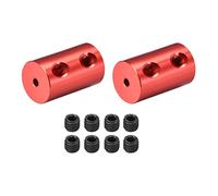 DMiotech Paquete de 2 unidades de 2 a 2 mm de diámetro L20XD12 de acoplamiento rígido conector de junta con tornillos de aleación de aluminio conector del eje del motor para impresora 3D rojo