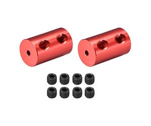 DMiotech Paquete de 2 unidades de 2 a 2 mm de diámetro L20XD12 de acoplamiento rígido conector de junta con tornillos de aleación de aluminio conector del eje del motor para impresora 3D rojo