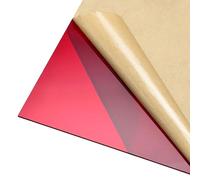 DMiotech Tablero de Acrílico PMMA de 12"X12" y 3 mm de Grosor para Proyectos de Manualidades y Señalización en Blanco Rojo Transparente