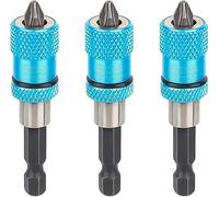 DMJJSD 3 piezas Soporte para brocas drywall Portabits cambio rápido Mango hexagonal 1/4 pulgada Portapuntas magnético de cambio rápido Ajuste de la profundidad del tornillo Fijació tornillo Drywall