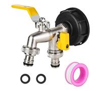 DMJJSD Grifo IBC, grifo de depósito de agua de 1000 L, grifo de depósito IBC de 1/2 pulgadas con extensión de salida S60 x 6 rosca gruesa, adaptador de conexión IBC para depósito de agua (amarillo)