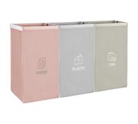 DMJJSD Sistema de separación de residuos de 3 compartimentos para papel, cristal y plástico. Sistema de separación de cubos de basura respetuoso con el medio ambiente. Organizador de reciclaje de