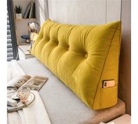DMJLI-T Almohada de Lectura, Almohada Cuña Adulto para Cama Cabecero Respaldo Triangular con Funda Extraíble Cojines de Cuña Almohada de Apoyo Lumbar para La Espalda,150 × 50 × 20 cm-Giallo