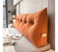 DMJLI-T Almohada de Lectura, Almohada Cuña Adulto para Cama Cabecero Respaldo Triangular con Funda Extraíble Cojines de Cuña Almohada de Apoyo Lumbar para La Espalda,180×50×20cm-Arancione